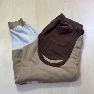 Carmico Cold-Brew Wavy Jogger Sweatpants Brown Tan Cream Womens 2XL